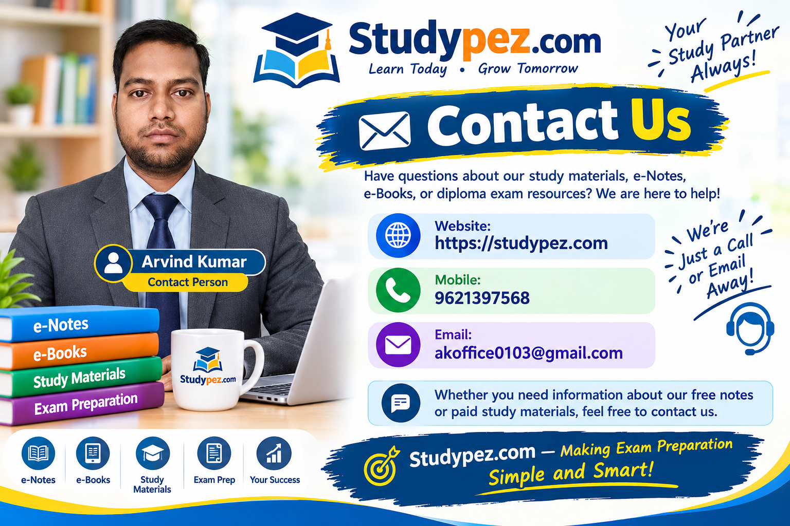 Studypez.com Contact Us Banner